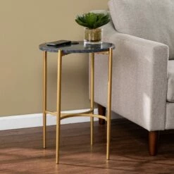 Vonceach Side Table with Wireless Charging Station Gold - Aiden Lane -Side Tables Sales unnamed file 5254