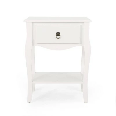 Bogue Traditional Wooden Side Table with Drawer - Christopher Knight Home White 13 Bogue Traditional Wooden Side Table with Drawer - Christopher Knight Home White - Image 11