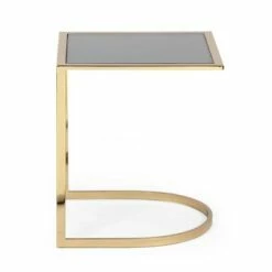 Biorn Modern Glam Handcrafted Glass Top C Shaped Side Table Black/Brass - Christopher Knight Home -Side Tables Sales unnamed file 5289