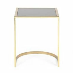 Biorn Modern Glam Handcrafted Glass Top C Shaped Side Table Black/Brass - Christopher Knight Home -Side Tables Sales unnamed file 5291