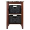 Zoey Side Table Faux Marble Top with Baskets Walnut/Chocolate - Winsome -Side Tables Sales unnamed file 5301