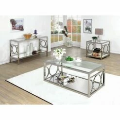 3pc Nora Occasional Table Set Chrome - HOMES: Inside + Out