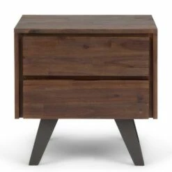 22" Mitchell Solid Acacia Wood Side Table Distressed Charcoal Brown - WyndenHall -Side Tables Sales unnamed file 5322