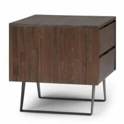 22" Mitchell Solid Acacia Wood Side Table Distressed Charcoal Brown - WyndenHall -Side Tables Sales unnamed file 5326