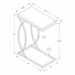 Monarch Specialties 24 Inch Glossy Metal Accent C Shaped Side Couch Table for Living Rooms, Sitting Areas, or Bedrooms, Black -Side Tables Sales unnamed file 5339
