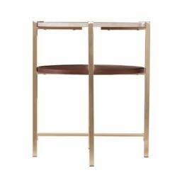 Amelia Round End Table with Faux Marble Top Brass - Aiden Lane -Side Tables Sales unnamed file 5346