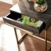 Frondi Square End Table Black Oak/Antique Brass - Aiden Lane -Side Tables Sales unnamed file 5366