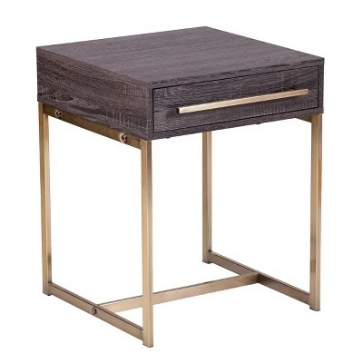 Frondi Square End Table Black Oak/Antique Brass - Aiden Lane 6 Frondi Square End Table Black Oak/Antique Brass - Aiden Lane - Image 4