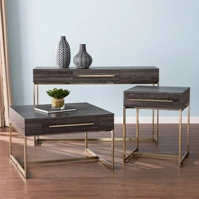 Frondi Square End Table Black Oak/Antique Brass - Aiden Lane 12 Frondi Square End Table Black Oak/Antique Brass - Aiden Lane - Image 10