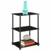 Classic Glass Tall 3 Tier End Table - Breighton Home Black 1 Classic Glass Tall 3 Tier End Table - Breighton Home Black -Side Tables Sales unnamed file 5410