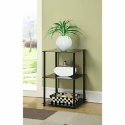 Classic Glass Tall 3 Tier End Table - Breighton Home Black -Side Tables Sales unnamed file 5411