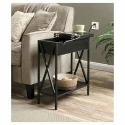 Tucson Flip Top End Table with Charging Station Black - Breighton Home 7 Tucson Flip Top End Table with Charging Station Black - Breighton Home -Side Tables Sales unnamed file 5417