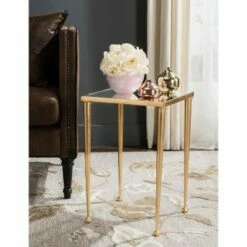 Nyacko End Table - Gold / Mirror - Safavieh