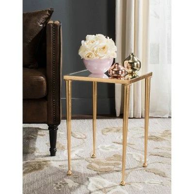 Nyacko End Table - Gold / Mirror - Safavieh 3 Nyacko End Table - Gold / Mirror - Safavieh
