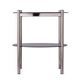 Glendale Round End Table with Glass Top Black - Aiden Lane 4 Glendale Round End Table with Glass Top Black - Aiden Lane - Image 2