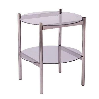 Glendale Round End Table with Glass Top Black - Aiden Lane 9 Glendale Round End Table with Glass Top Black - Aiden Lane - Image 7