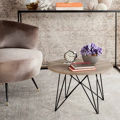 Vida Mid-Century End Table - Safavieh Light Brown/black 3 Vida Mid-Century End Table - Safavieh Light Brown/black
