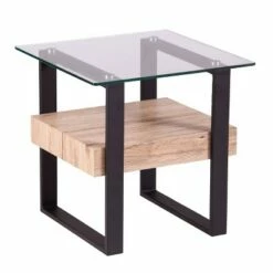 Craygrove Farmhouse End Table Natural/Black - Aiden Lane