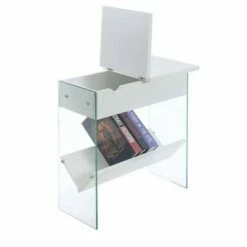 Soho Flip Top End Table with Charging Station - Breighton Home White -Side Tables Sales unnamed file 5530