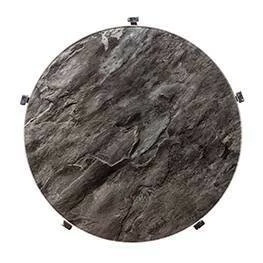 Dandelion Round End Table with Faux Marble Glass Top Silver - Aiden Lane 6 Dandelion Round End Table with Faux Marble Glass Top Silver - Aiden Lane - Image 4