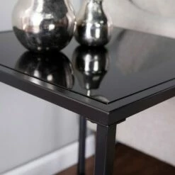 Finsfil Square Glass-Top End Table Black - Aiden Lane 14 Finsfil Square Glass-Top End Table Black - Aiden Lane -Side Tables Sales unnamed file 5574