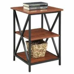 Tucson 3 Tier End Table Black/Cherry - Breighton Home