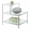 Royal Crest 3 Tier Step End Table Clear Glass/Chrome Frame - Breighton Home -Side Tables Sales unnamed file 5580
