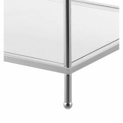 Royal Crest 3 Tier Step End Table Clear Glass/Chrome Frame - Breighton Home -Side Tables Sales unnamed file 5584