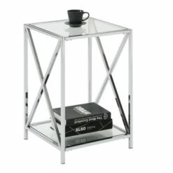 Oxford Chrome End Table Clear Glass/Chrome Frame - Breighton Home 6 Oxford Chrome End Table Clear Glass/Chrome Frame - Breighton Home -Side Tables Sales unnamed file 5591