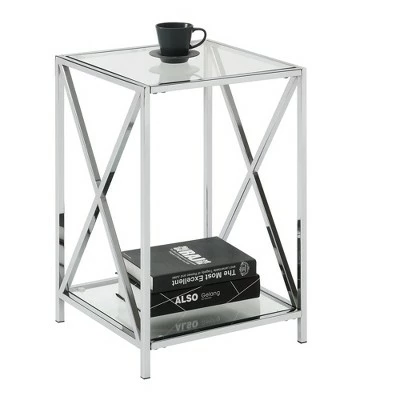 Oxford Chrome End Table Clear Glass/Chrome Frame - Breighton Home 4 Oxford Chrome End Table Clear Glass/Chrome Frame - Breighton Home - Image 2