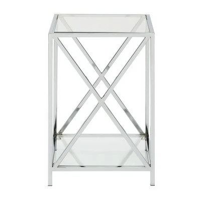 Oxford Chrome End Table Clear Glass/Chrome Frame - Breighton Home 5 Oxford Chrome End Table Clear Glass/Chrome Frame - Breighton Home - Image 3