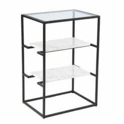 Ghullrio Glass Top End Table with Storage Black/White - Aiden Lane 9 Ghullrio Glass Top End Table with Storage Black/White - Aiden Lane -Side Tables Sales unnamed file 5606