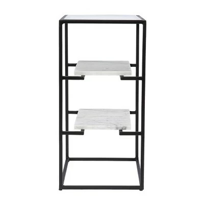Ghullrio Glass Top End Table with Storage Black/White - Aiden Lane 6 Ghullrio Glass Top End Table with Storage Black/White - Aiden Lane - Image 4