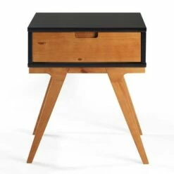 Donna Wood Bridge Leg Boho End Table with Drawer - Saracina Home Caramel -Side Tables Sales unnamed file 5703