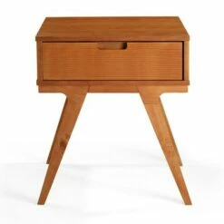 Donna Wood Bridge Leg Boho End Table with Drawer - Saracina Home Caramel -Side Tables Sales unnamed file 5705