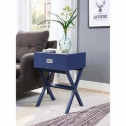 Designs2Go Landon 1 Drawer End Table - Breighton Home Cobalt Blue