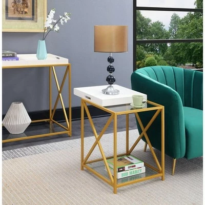 St Andrews End Table White/Gold - Breighton Home 4 St Andrews End Table White/Gold - Breighton Home - Image 2