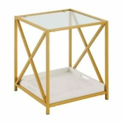 St Andrews End Table White/Gold - Breighton Home 9 St Andrews End Table White/Gold - Breighton Home -Side Tables Sales unnamed file 5779