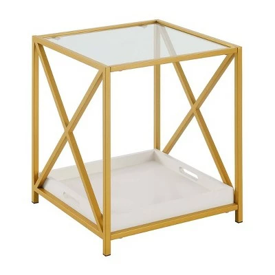 St Andrews End Table White/Gold - Breighton Home 5 St Andrews End Table White/Gold - Breighton Home - Image 3