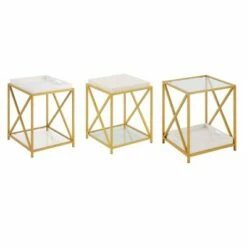 St Andrews End Table White/Gold - Breighton Home 11 St Andrews End Table White/Gold - Breighton Home -Side Tables Sales unnamed file 5781