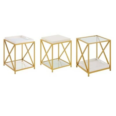 St Andrews End Table White/Gold - Breighton Home 7 St Andrews End Table White/Gold - Breighton Home - Image 5