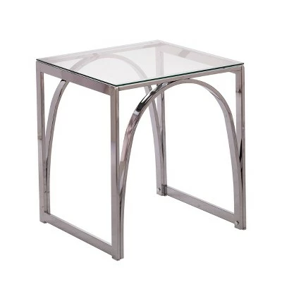 Kalb Square Glass Top End Table Chrome - Aiden Lane 5 Kalb Square Glass Top End Table Chrome - Aiden Lane - Image 3