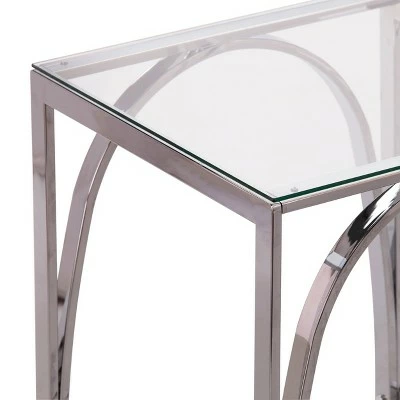 Kalb Square Glass Top End Table Chrome - Aiden Lane 8 Kalb Square Glass Top End Table Chrome - Aiden Lane - Image 6