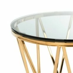 Delsy Glass Top End Table Gold - Safavieh -Side Tables Sales unnamed file 5806