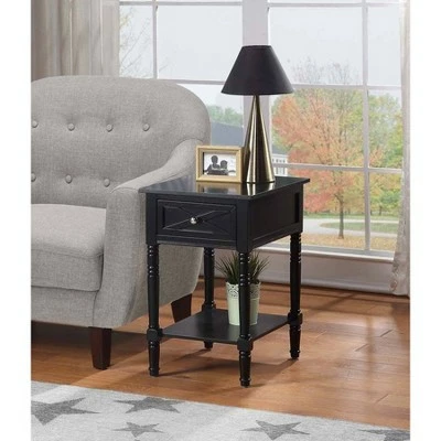 Breighton Home Country Oxford End Table with Charging Station - Johar Furniture Black 3 Breighton Home Country Oxford End Table with Charging Station - Johar Furniture Black