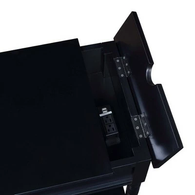 Breighton Home Country Oxford End Table with Charging Station - Johar Furniture Black 7 Breighton Home Country Oxford End Table with Charging Station - Johar Furniture Black - Image 5