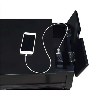 Breighton Home Country Oxford End Table with Charging Station - Johar Furniture Black 8 Breighton Home Country Oxford End Table with Charging Station - Johar Furniture Black - Image 6