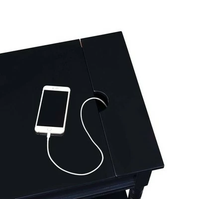 Breighton Home Country Oxford End Table with Charging Station - Johar Furniture Black 9 Breighton Home Country Oxford End Table with Charging Station - Johar Furniture Black - Image 7