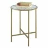 Gold Coast Faux Marble Round End Table Gold/Faux Marble - Breighton Home -Side Tables Sales unnamed file 5834