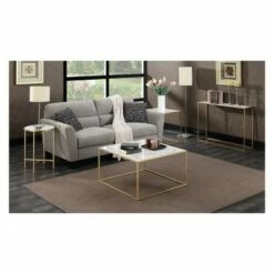 Gold Coast Faux Marble Round End Table Gold/Faux Marble - Breighton Home -Side Tables Sales unnamed file 5836